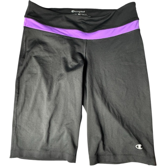 Champion Women's Black and Purple Athletic Sporty Workout  Double Dry Shorts - Picture 1 of 7